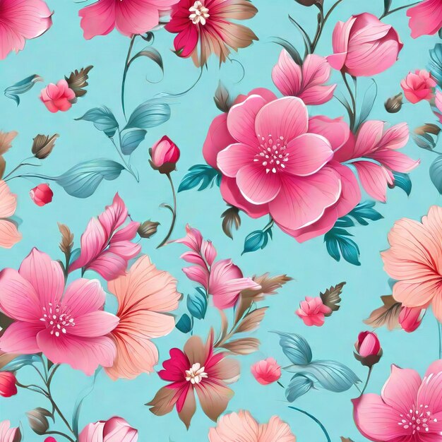 beautiful floral flower seamless pattern background for premium product ai generated