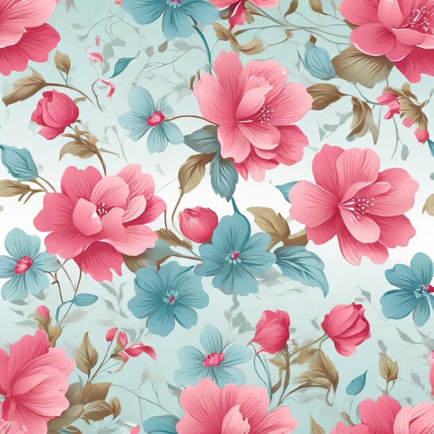 beautiful floral flower seamless pattern background for premium product ai generated