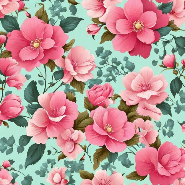 beautiful floral flower seamless pattern background for premium product ai generated