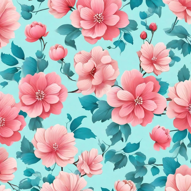 beautiful floral flower seamless pattern background for premium product ai generated