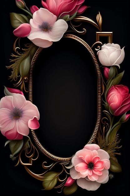 Beautiful floral frame design