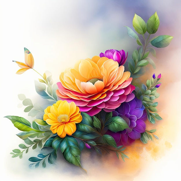 Beautiful Floral Ornament Watercolor