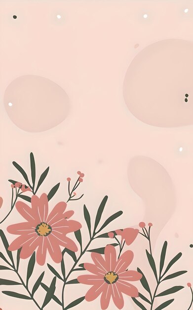 A beautiful floral pattern with flowers on pink background