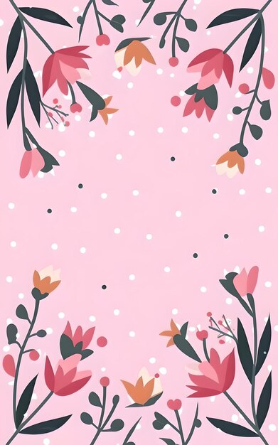 A beautiful floral pattern with flowers on pink background