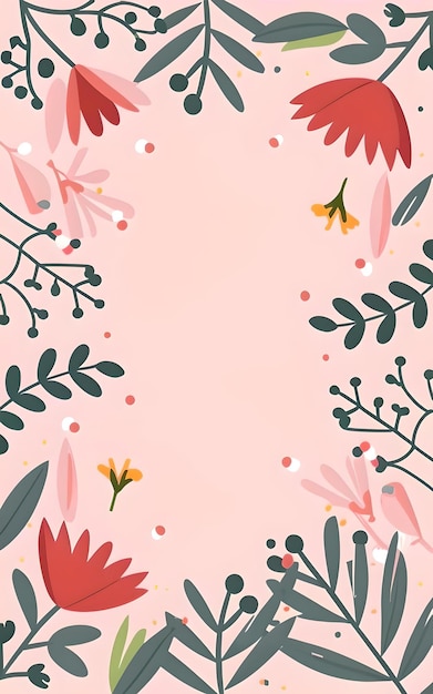 A beautiful floral pattern with flowers on pink background