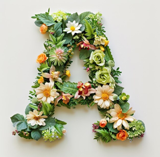 A beautiful flower arrangement forming the letter S against a white background