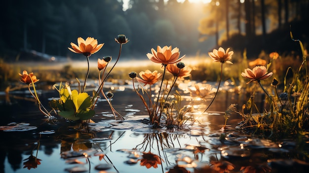 beautiful flower field scenery