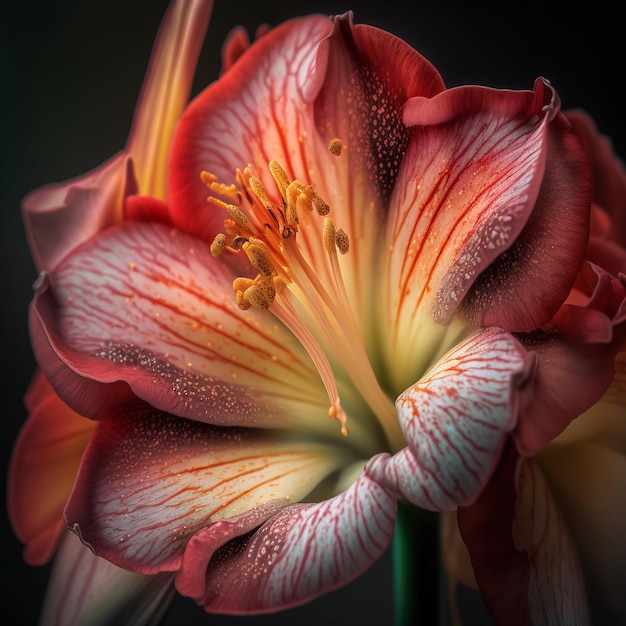 beautiful flower isolated on black background close up view beautiful colors ai generated