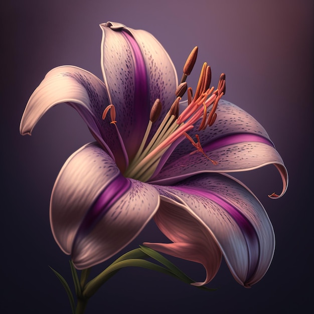 beautiful flower isolated on black background close up view beautiful colors ai generated