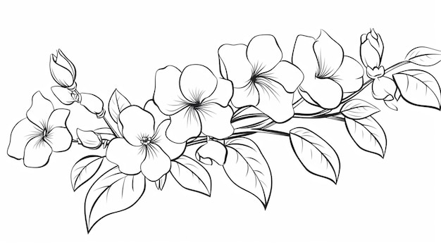 Beautiful flower one line continuous drawing style