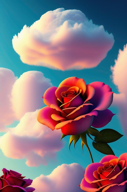 A beautiful flower in the sky