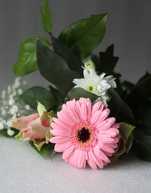 Photo beautiful flower wedding decoration with gerbera