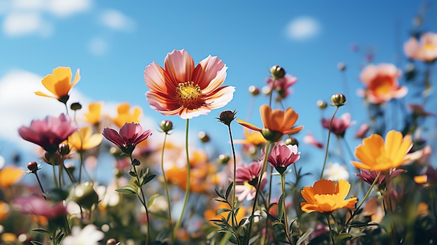 Beautiful flower with blue sky