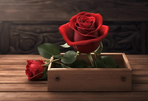 A beautiful flower with hearts in a box with background Happy Valentines Day