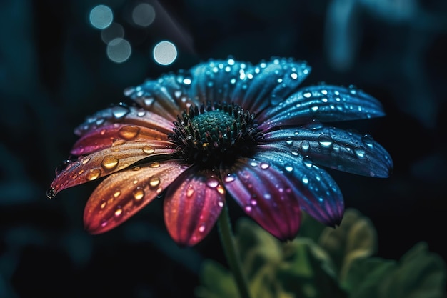 A beautiful flower with water drops on it