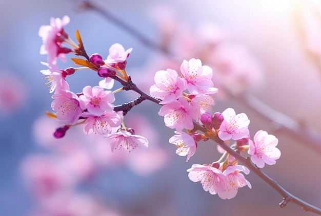 Beautiful flowering Japanese cherry Sakura