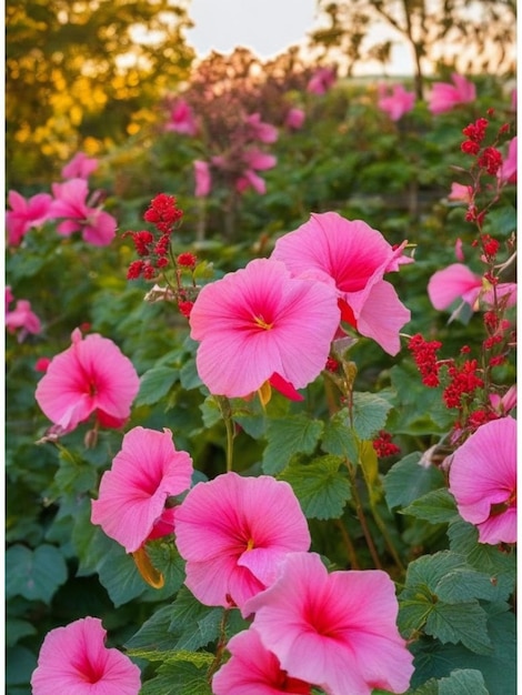 Beautiful flowers background in a garden