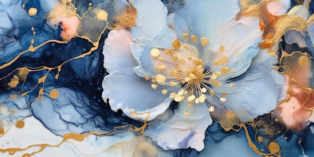 Beautiful Flowers Background with Oil Art Painting Style Generative AI