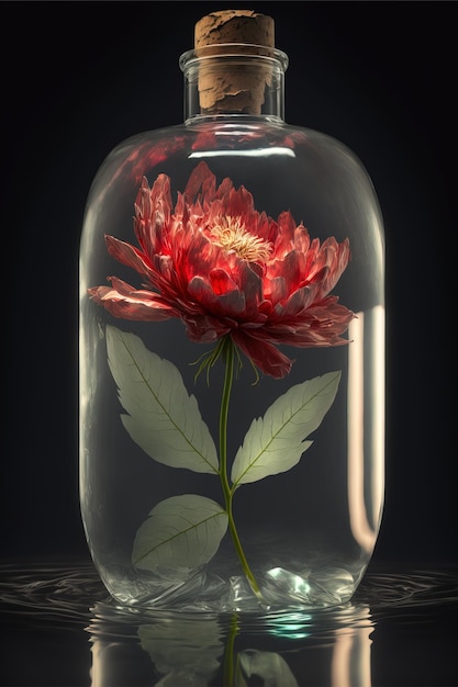 Beautiful Flowers in the bottle oils and essences of fresh AI technology