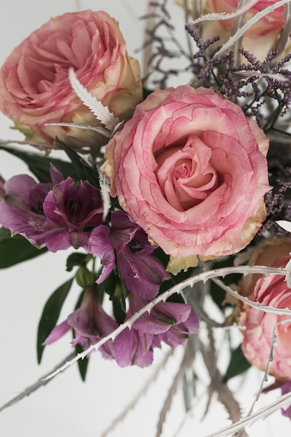 Beautiful flowers bouquet on white background