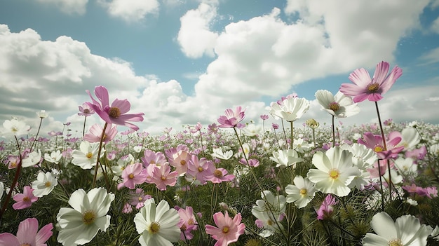 Beautiful flowers field image