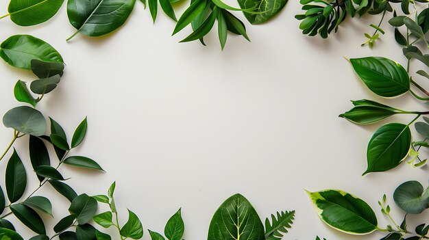 Beautiful flowers and leaves on white background