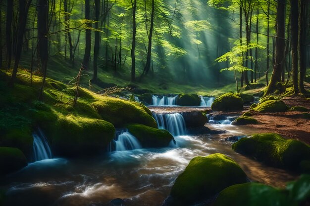 Beautiful forest spring season