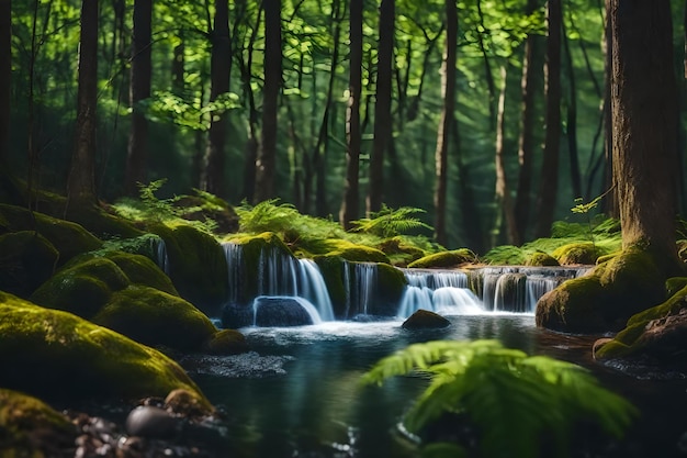 Beautiful forest spring season