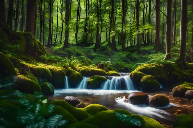 Beautiful forest spring season