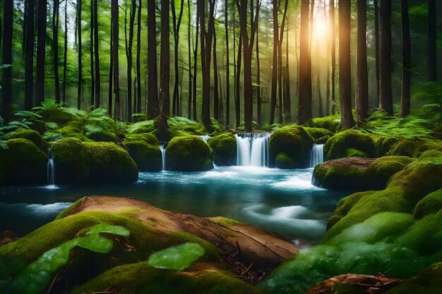 Beautiful forest spring season