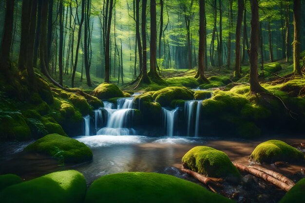 Beautiful forest spring season