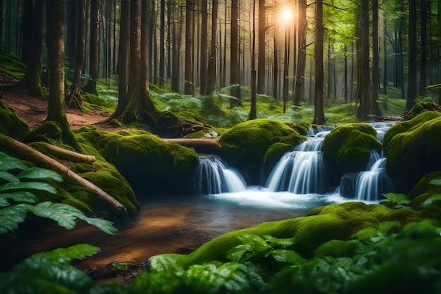 Beautiful forest spring season