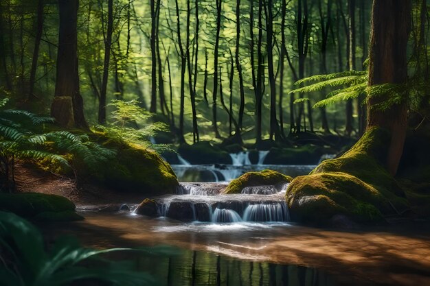 Beautiful forest spring season