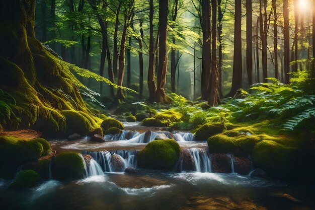 Beautiful forest spring season