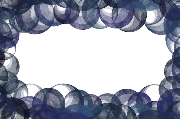 Beautiful frame made of blue circles on a white background