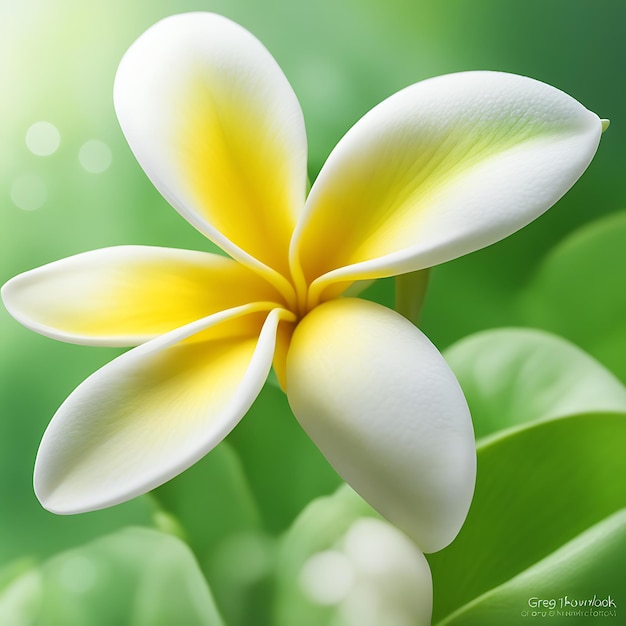 Beautiful Frangipani flowers bloss with leaves frangipani flower nature background photography