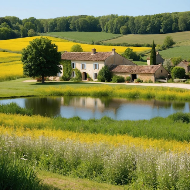 Photo beautiful french countryside photos highlighting natures splendor