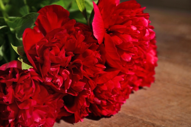 Beautiful fresh red bouquet closeup