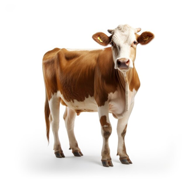 Beautiful full body view cow on white background isolated professional animal photo