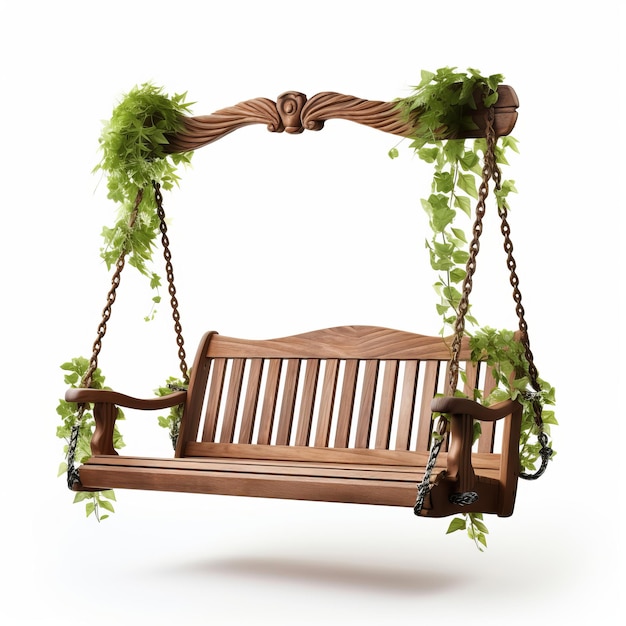 Photo beautiful garden swing isolated on white background