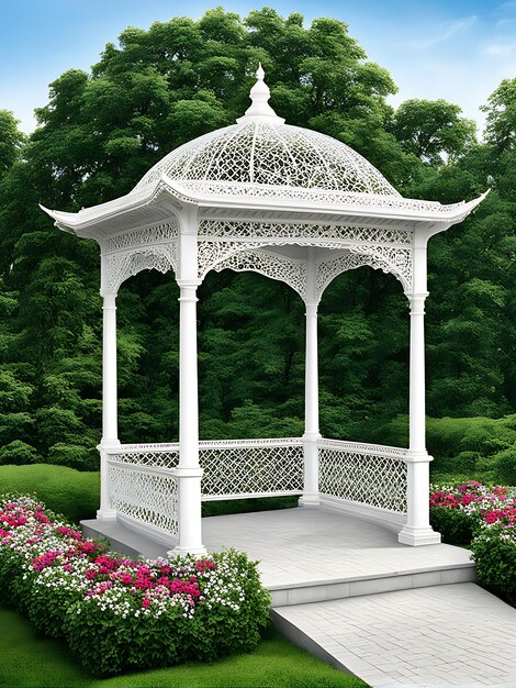 Photo beautiful gazebo in summer