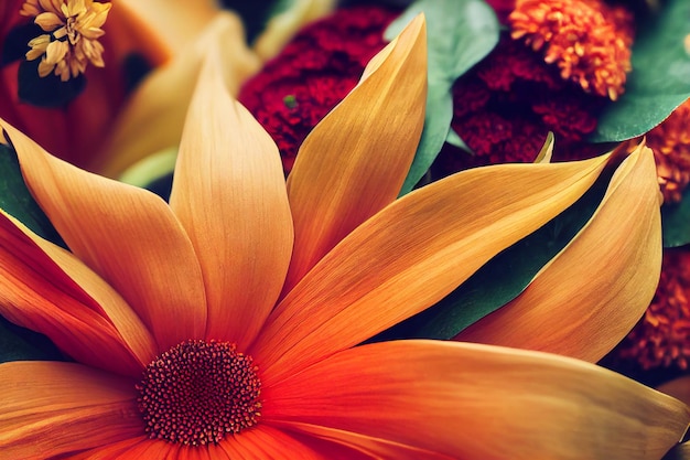 Beautiful gerbera flowers arrangement background, different spring flowers bouquet wallpaper