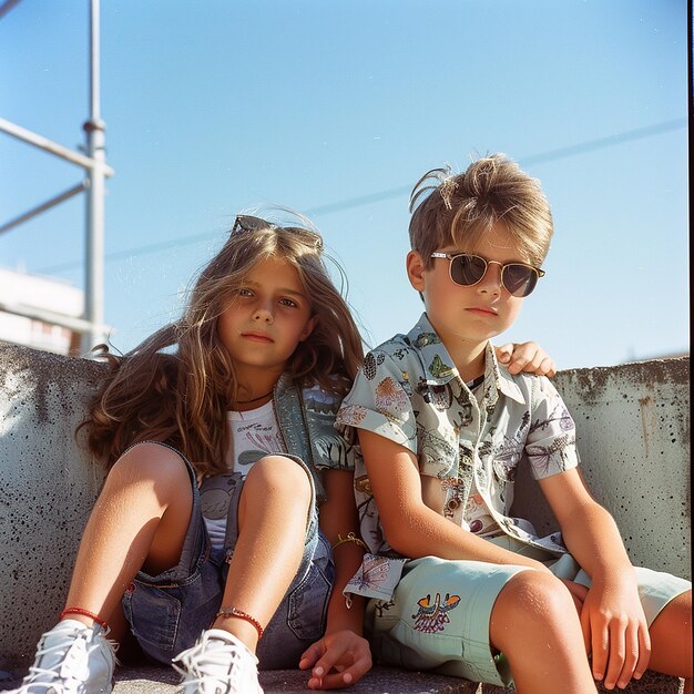 A Beautiful Girl and Boy in Urban Casual Fashion