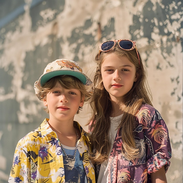 A Beautiful Girl and Boy in Urban Casual Fashion