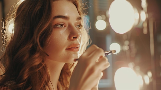 beautiful girl in the dressing room