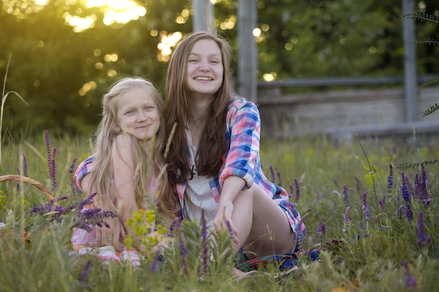 Beautiful girl on the meadow