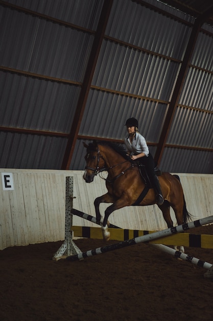 Beautiful girl riding a horse