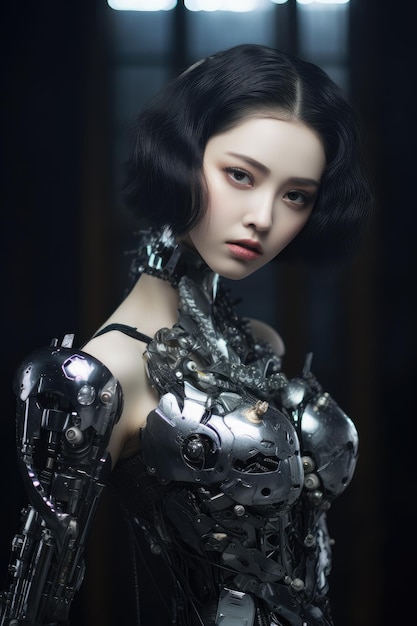 Beautiful girl in robot costume