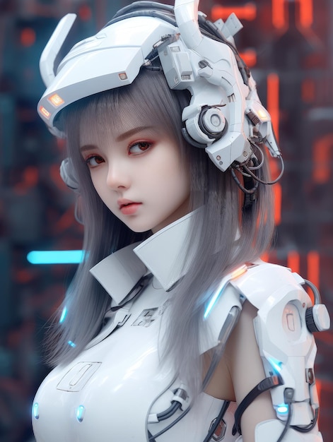 Beautiful girl in robot costume