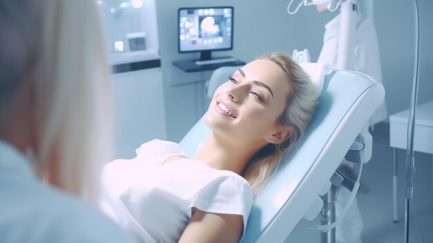 Beautiful girl on a visit to the dentist